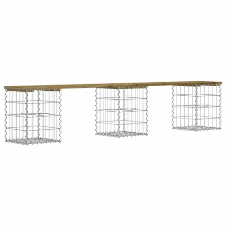 Tuinbank schanskorfontwerp 203x31x42 cm geïmpregneerd hout 5