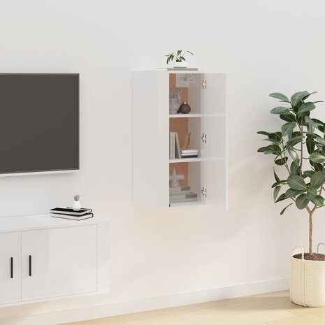 Tv-wandmeubel 40x34,5x80 cm hoogglans wit 4