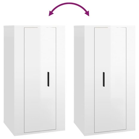 Tv-wandmeubel 40x34,5x80 cm hoogglans wit 8