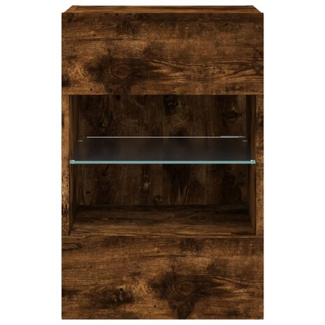 Tv-wandmeubel met LED-verlichting 40x30x60,5 cm gerookt eiken 9
