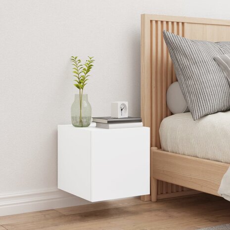 Tv-wandmeubel met LED-verlichting 100x35x30 cm wit 5