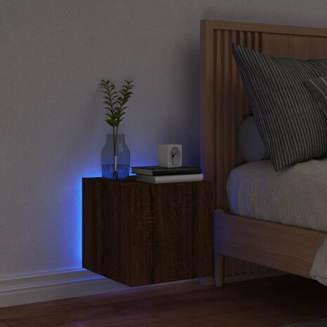 Tv-wandmeubel met LED-verlichting 30,5x35x30 cm bruineiken 4