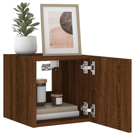 Tv-wandmeubel met LED-verlichting 30,5x35x30 cm bruineiken 7