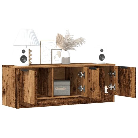 Tv-meubel 102x35x36,5 cm bewerkt hout oud houtkleurig 1