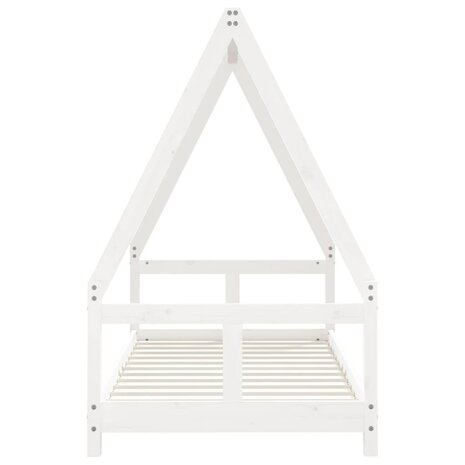 Kinderbedframe 80x160 cm massief grenenhout wit 4