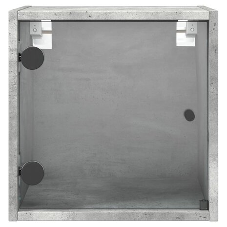 Nachtkastje met glazen deur 35x37x35 cm betongrijs 6