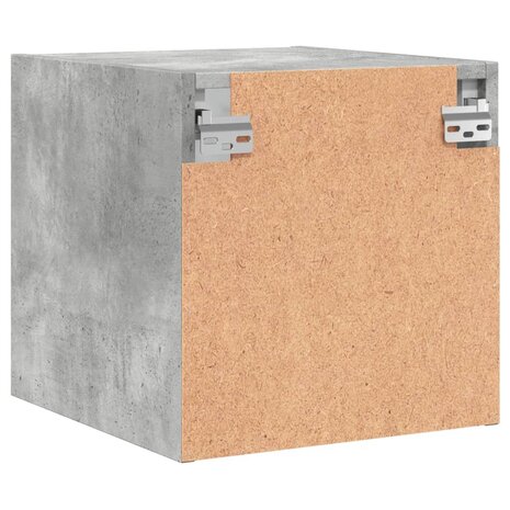 Nachtkastje met glazen deur 35x37x35 cm betongrijs 8
