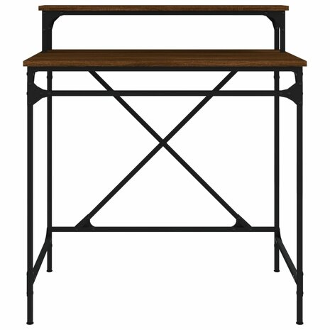 Bureau 80x50x90 cm bewerkt hout en ijzer bruin eikenkleur 5