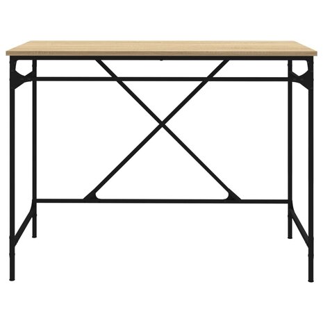 Bureau 100x50x75 cm bewerkt hout en ijzer sonoma eikenkleurig 5