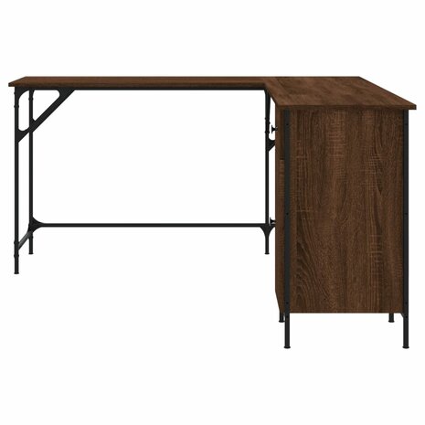 Bureau 141x141x75 cm bewerkt hout bruin eikenkleur 5
