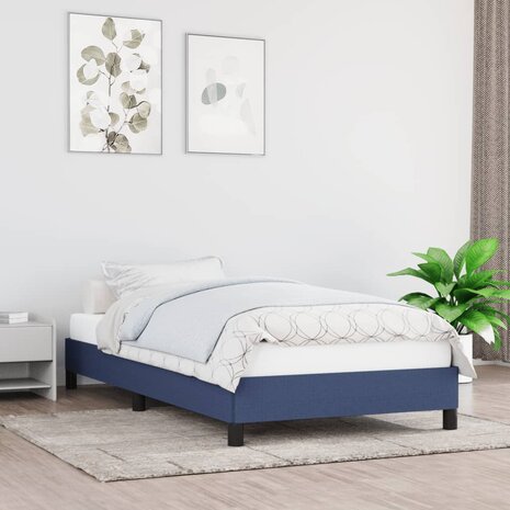 Bedframe zonder matras 80x200 cm stof blauw 1