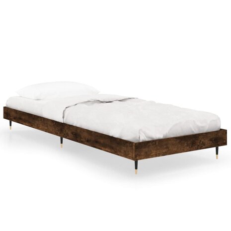 Bedframe zonder matras hout gerookt eikenkleurig 75x190 cm 2