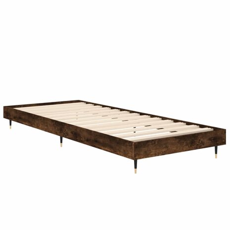 Bedframe zonder matras hout gerookt eikenkleurig 75x190 cm 5