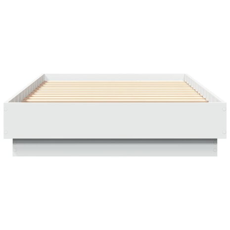 Bedframe bewerkt hout wit 75x190 cm 4