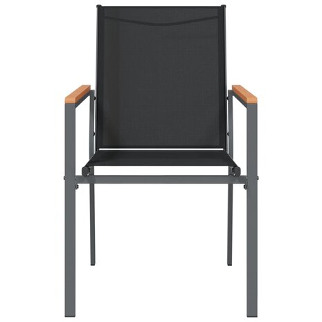 Tuinstoelen 2 st 55x61,5x90 cm textileen en staal zwart 4
