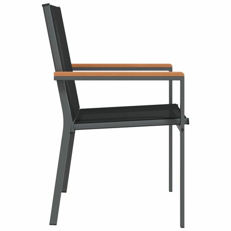 Tuinstoelen 2 st 55x61,5x90 cm textileen en staal zwart 5