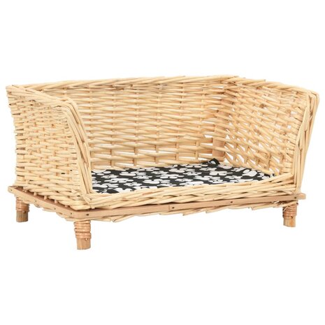 Hondenmand met kussen 50x33x30 cm natuurlijk wilgen 1