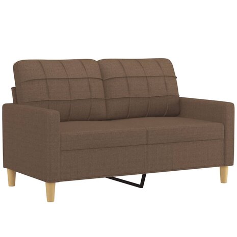 Tweezitsbank met sierkussens 120 cm stof bruin 4