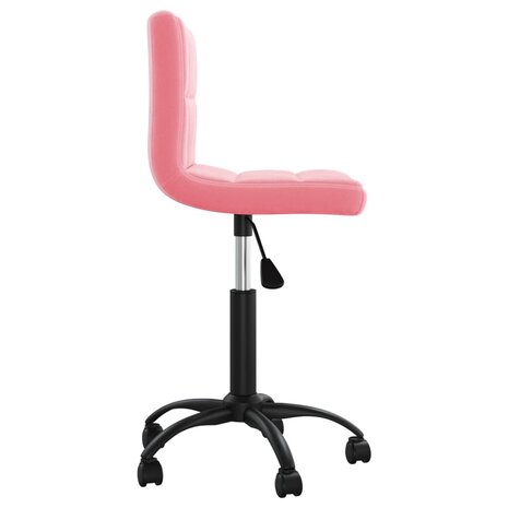Kantoorstoel draaibaar fluweel roze 4