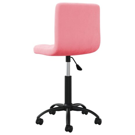 Kantoorstoel draaibaar fluweel roze 5