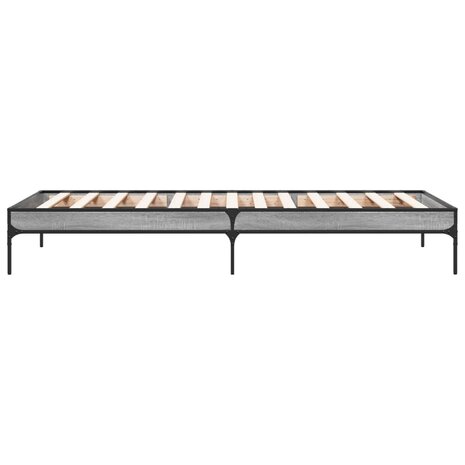 Bedframe bewerkt hout en metaal grijs sonoma eiken 90x190 cm 5