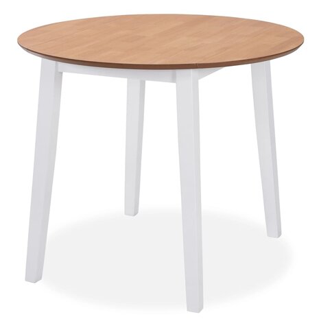 Eetkamerset MDF en rubberwood wit 5-delig 2