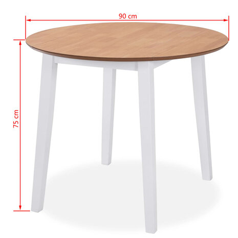 Eetkamerset MDF en rubberwood wit 5-delig 7