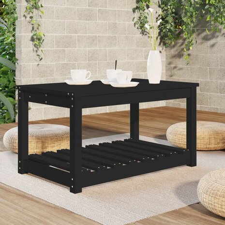 Tuintafel 82,5x50,5x45 cm massief grenenhout zwart 3