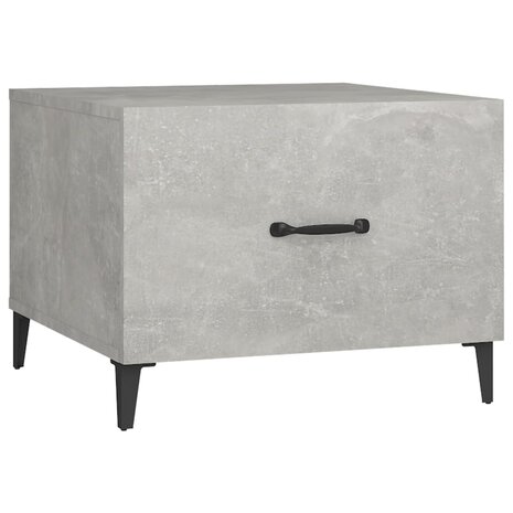 Salontafel met metalen poten 50x50x40 cm betongrijs 2