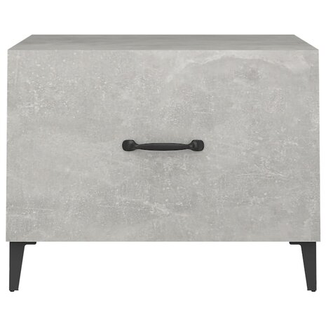 Salontafel met metalen poten 50x50x40 cm betongrijs 6
