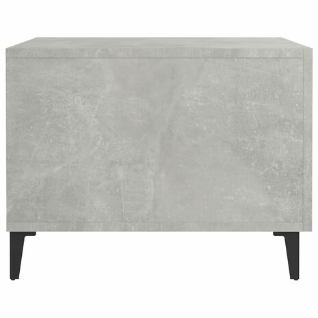 Salontafel met metalen poten 50x50x40 cm betongrijs 7