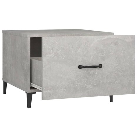 Salontafel met metalen poten 50x50x40 cm betongrijs 8