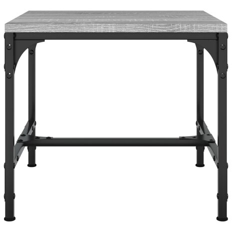 Salontafel 50x50x35 cm bewerkt hout grijs 4