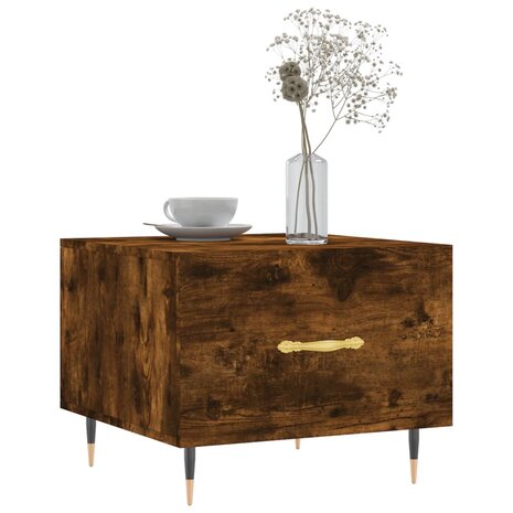 Salontafel 50x50x40 cm bewerkt hout gerookt eikenkleurig 3