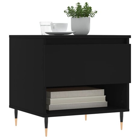 Salontafel 50x46x50 cm bewerkt hout zwart 3
