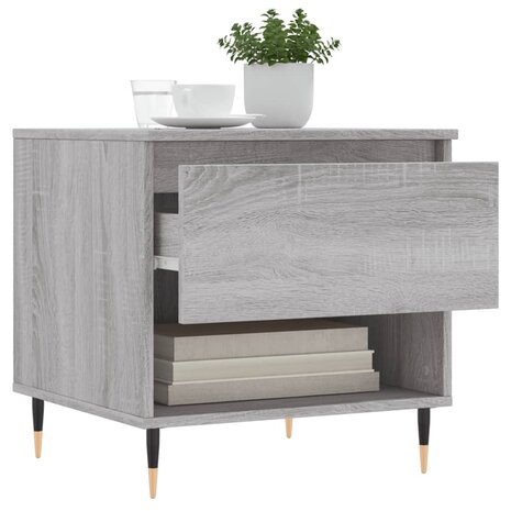 Salontafel 50x46x50 cm bewerkt hout grijs sonoma eikenkleurig 4