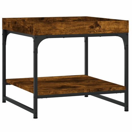 Salontafel 49,5x49,5x45 cm bewerkt hout gerookt eikenkleurig 2