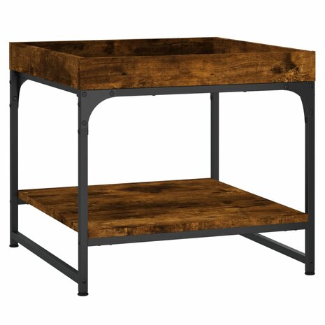 Salontafel 49,5x49,5x45 cm bewerkt hout gerookt eikenkleurig 6