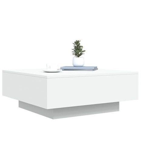 Salontafel met LED-verlichting 80x80x31 cm wit 6