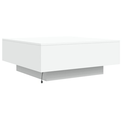 Salontafel met LED-verlichting 80x80x31 cm wit 9