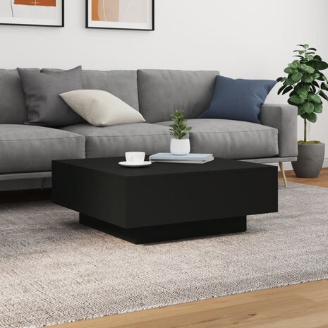 Salontafel met LED-verlichting 80x80x31 cm zwarty 5