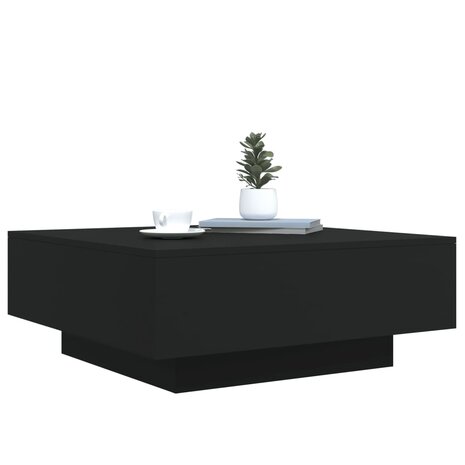Salontafel met LED-verlichting 80x80x31 cm zwarty 6