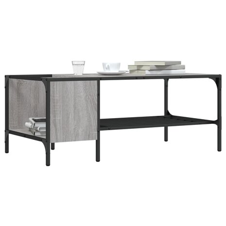 Salontafel met rek 100x51x40 cm bewerkt hout grijs sonoma eiken 1