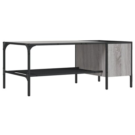 Salontafel met rek 100x51x40 cm bewerkt hout grijs sonoma eiken 6