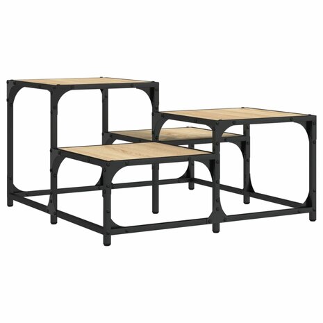 Salontafel 68x68x40 cm bewerkt hout sonoma eikenkleurig 6