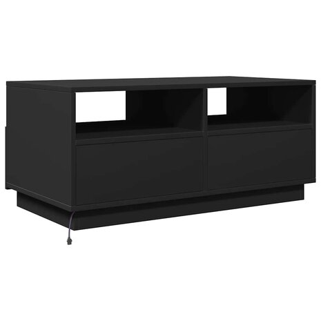 Salontafel met LED-verlichting 90x49x40 cm zwart 9