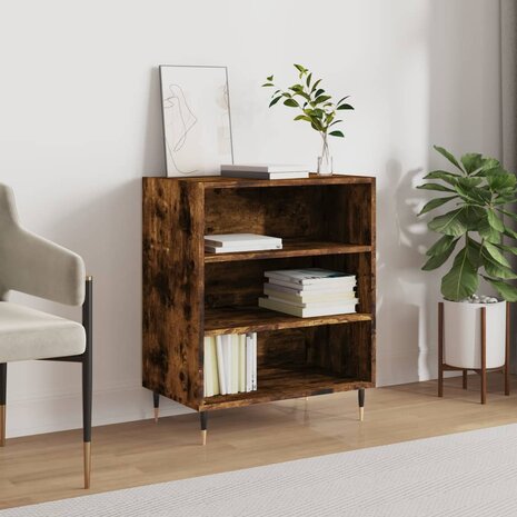 Dressoir 57x35x70 cm bewerkt hout gerookt eikenkleurig 1