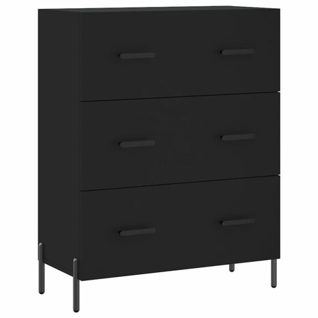 Dressoir 69,5x34x90 cm bewerkt hout zwart 2