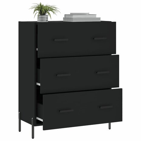 Dressoir 69,5x34x90 cm bewerkt hout zwart 4