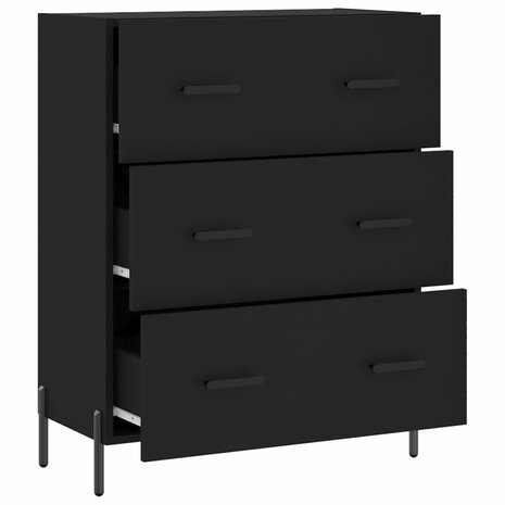 Dressoir 69,5x34x90 cm bewerkt hout zwart 6